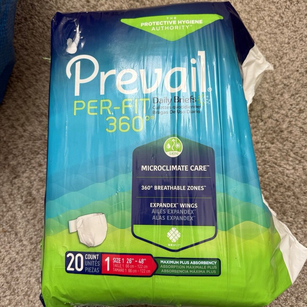 Prevail Per-Fit360 Daily Briefs, Maximum Plus Absorbency, 20 Count New